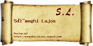 Sümeghi Lajos névjegykártya